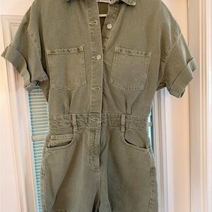 Zara Khaki Green denim jumper